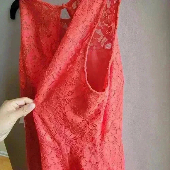 BRAND NEW J CREW Lined Coral Lace Women's Dress Size 4 Sleeveless Cocktail - Picture 6 of 11